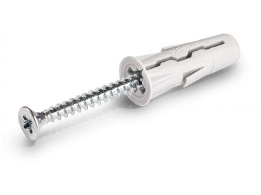Zdjęcie: Kołek rozporowy uniwersalny UNO fi 10 z wkrętem 60x60 mm RAWLPLUG