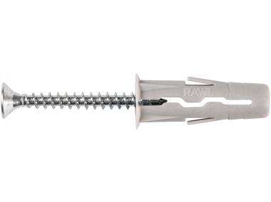 Zdjęcie: Kołek rozporowy uniwersalny UNO fi 10 z wkrętem 60x60 mm RAWLPLUG