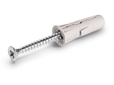 Zdjęcie: Kołek rozporowy uniwersalny UNO fi 10 z wkrętem 60x60 mm RAWLPLUG