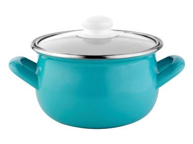 Zdjęcie: Garnek emaliowany Capri Pyza 20 cm - 3,8 L morski EMALIA PLESZEW
