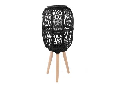Zdjęcie: Lampion na nóżkach czarny 25x25x38/62 cm TIN TOURS