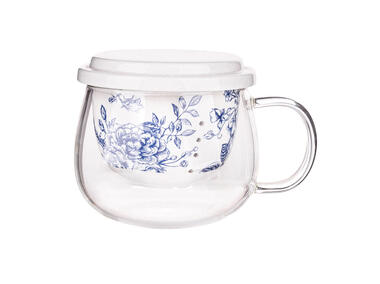 Zdjęcie: Kubek szklany z porcelanowym zaparzaczem i pokrywką 220 ml ALTOMDESIGN