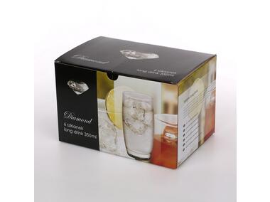 Zdjęcie: Szklanki Long Drink 350 ml - 6 szt. Diamond ALTOMDESIGN