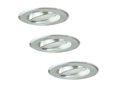 Zdjęcie: Oprawki podtynkowe LED Sun aluminiowe 3in1 okragle srebrne polysk 3 pak POLUX