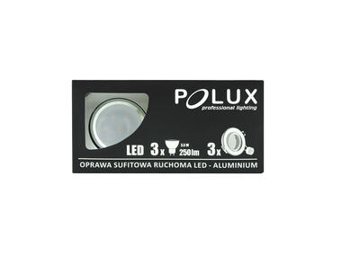 Zdjęcie: Oprawki podtynkowe LED Sun aluminiowe 3in1 okragle srebrne polysk 3 pak POLUX