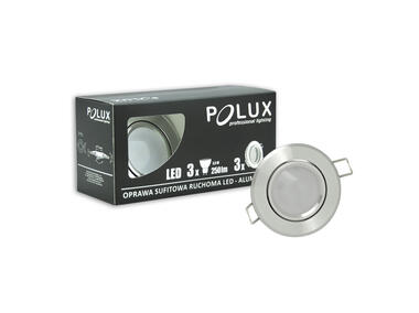 Zdjęcie: Oprawki podtynkowe LED Sun aluminiowe 3in1 okragle srebrne polysk 3 pak POLUX