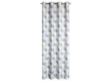 Zdjęcie: Zasłona Aseta 140x250 cm srebrno-żółta na przelotkach EUROFIRANY
