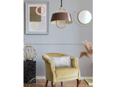 Zdjęcie: Poszewka welwetowa ze złotym nadrukiem i pomponami oh my chic 1 biało-złota 30x50 cm CHIC HOME