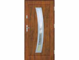 Drzwi zewnętrzne stalowo-drewniane Disting Figaro 02 Dąb złoty 100 cm prawe KR CENTER
