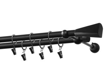 Zdjęcie: Karnisz podwójny Loft 19/19 mm - 160 cm czarny mat GARDINIA