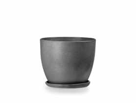 Doniczka Klasik 1 grafit struktura 13x11 cm FLOWERPOT