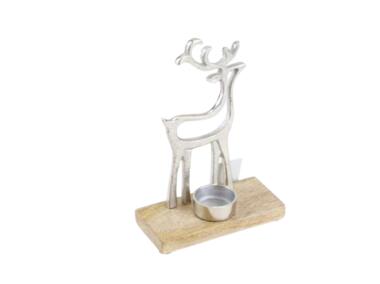 Zdjęcie: Świecznik metalowy 7,5x14x21 cm jeleń EM&EM