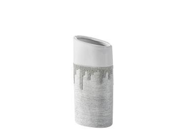 Wazon dekoracyjny Karina 11x6x21 cm biało-srebrny EUROFIRANY
