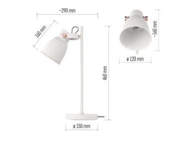 Zdjęcie: Lampa biurkowa E27 Julian 46 cm biała EMOS