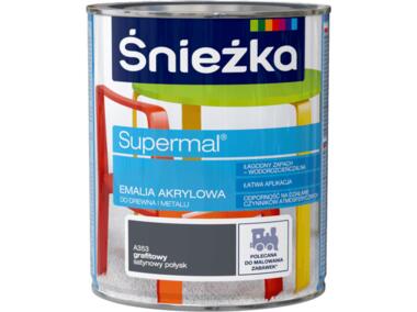 Zdjęcie: Emalia akrylowa Supermal grafit 0,8 L ŚNIEŻKA
