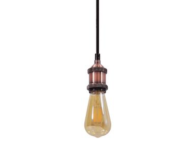Zdjęcie: Lampa sufitowa Nola miedź E27 100 cm czarna IL MIO