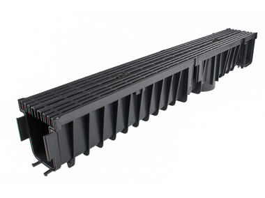 Odwodnienie liniowe kanał z kratką PP line czarny A15, 1000x131x150 mm ZMM MAXPOL