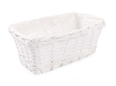 Zdjęcie: Osłonka wiklinowa z folią 27x14x11 cm biała prostokątna TIN TOURS