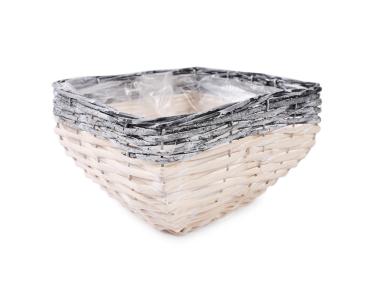 Zdjęcie: Osłonka wiklinowa na doniczkę 22x22x12 cm TIN TOURS