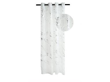 Zdjęcie: Firana z nadrukiem-marmur endless chic silver light biało-srebrna 140x270 cm CHIC HOME