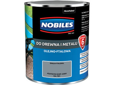 Zdjęcie: Emalia ftalowa półpołysk szary jasny Ftalonal 0,7 L NOBILES