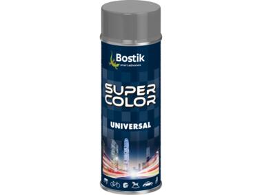 Zdjęcie: Lakier uniwersalny ogólnego zastosowania Super Color Universal aluminium RAL 9006 400 ml BOSTIK