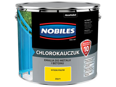 Farba emalia chlorokauczukowa 10 L żółty NOBILES