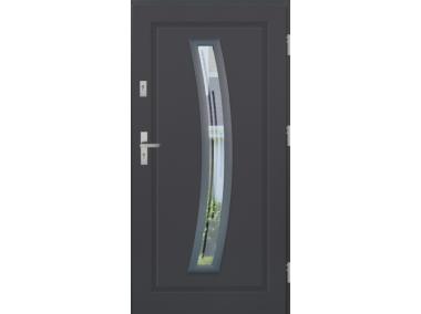 Drzwi zewnętrzne stalowo-drewniane Disting Mario 02 Antracyt 90 cm prawe KR CENTER