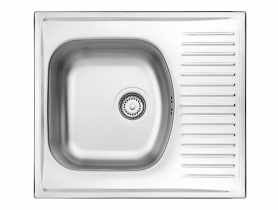 Zlewozmywak Techno satyna 1K Z/KO 580x510x150, 3,5" + osprzęt DEANTE