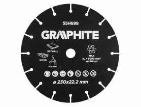 Tarcza tnąca do drewna i tworzyw sztucznych 230x22,2 mm GRAPHITE