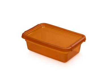 Zdjęcie: Pojemnik z pokrywką i klipsami 19x28x9 cm 3 L Amber (2312) Basestore ORPLAST