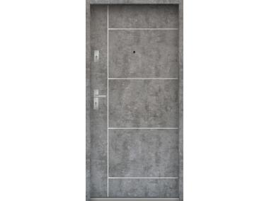 Zdjęcie: Drzwi wejściowe do mieszkań Bastion A-65 Beton srebrny 80 cm prawe OSPŁ KR CENTER