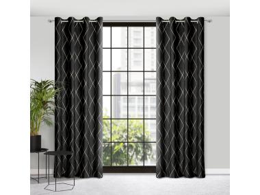 Zdjęcie: Zasłona dekoracyjna Pierre Cardin Margo 140x250 cm czarny EUROFIRANY