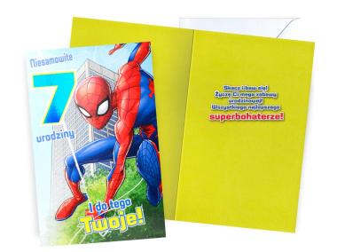 Zdjęcie: Karnet DHS-014 Urodziny 7 - Spider-Man, cyferki KUKARTKA