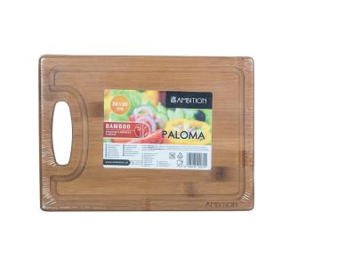 Zdjęcie: Deska do krojenia bambusowa Paloma z uchwytem 28x20x1,5 cm AMBITION