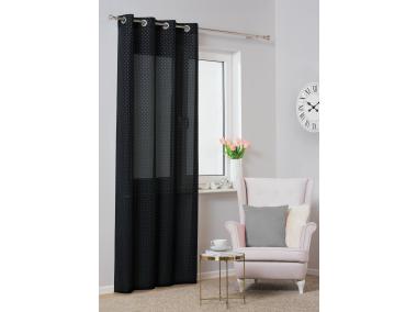 Zdjęcie: Firana z kółkami Migot 140x260 cm czarna UNIGLOB