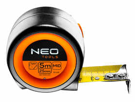 Miara zwijana stalowa kompaktowa 5 m x 25 mm, auto-stop, magnes NEO