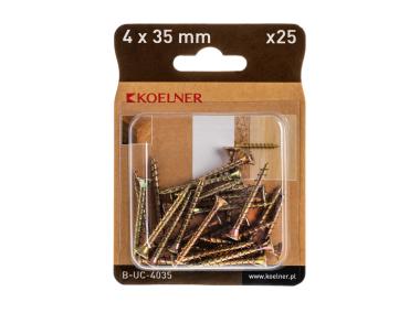 Zdjęcie: Wkręt utwardzany do drewna 4x35 mm blister 25 szt. KOELNER