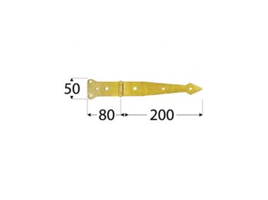 Zdjęcie: Zawias bramkowy pasowy 200x80x50x2,5 mm ZBP 200 DMX