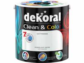 Farba satynowa Clean&Color 2,5 L popielaty zefir DEKORAL