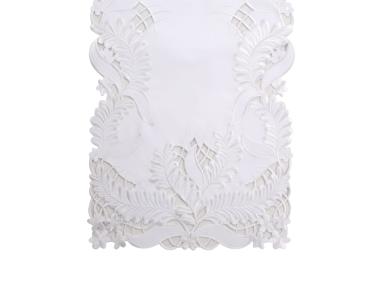 Zdjęcie: Bieżnik 40x140 cm biały dekoracja ażurowe liście ALTOMDESIGN