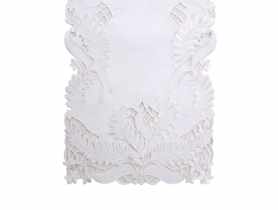 Bieżnik 40x140 cm biały dekoracja ażurowe liście ALTOMDESIGN