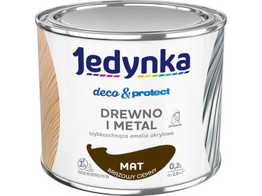 Emalia akrylowa Deco&Protect drewno i metal mat brązowy ciemny 0,2 L JEDYNKA