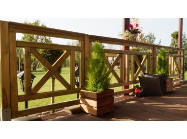 Zdjęcie: Płot tarasowy Ken R65 prosty + poręcz 180x90 cm SOBEX