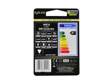 Zdjęcie: Żarówka LED 12V MR16 SMDWW 2,6 W PBT+CV POLUX