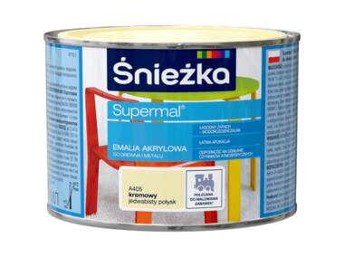 Zdjęcie: Farba emaliowo-akrylowa Supermal 0,4 L kremowa ŚNIEŻKA