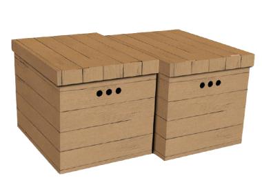 Zdjęcie: Pudło XL Deska brąz 2 szt. 32x32x42 cm BERTONI
