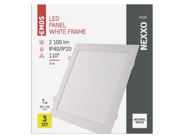 Zdjęcie: Panel LED wpuszczany Nexxo, kwadrat, biały, 24W, neutralna biel EMOS