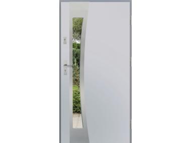 Zdjęcie: Drzwi zewnętrzne stalowo-drewniane Disting Otello 17B Biały 90 cm prawe KR CENTER