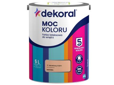 Zdjęcie: Farba lateksowa Moc Koloru morelowy krem 5 L DEKORAL